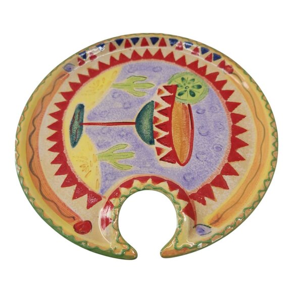 FIESTA Farida Zaman Ambiance Collection Ceramic 8" Handpainted Snack Plate - Picture 3 of 4